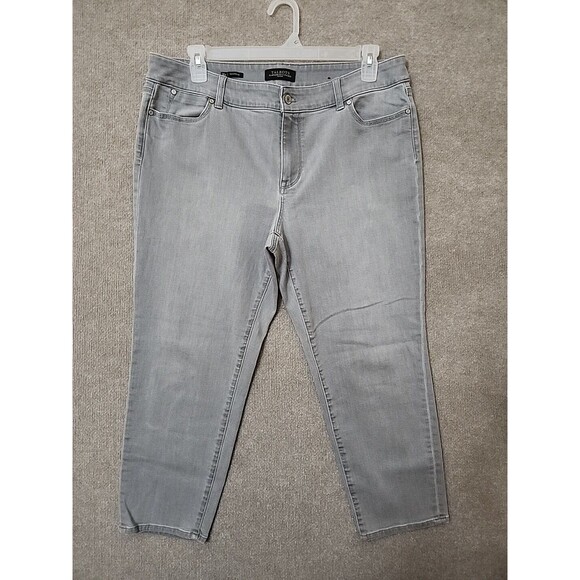 Talbots Denim - Talbots Flawless 5-pocket Boyfriend Jeans Womens 16 Petite Gray Stretch